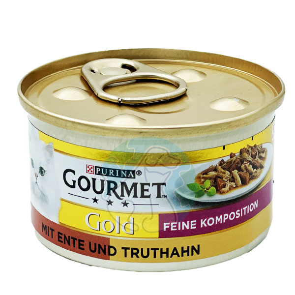کنسرو گربه اردک و بوقلمون چانکی 85گرمی Gourmet Gold